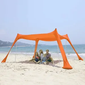 패밀리 비치 텐트 차양 자외선 차단 팝업 태양 대피소 방수 기능 캠핑 야외 텐트를위한 맞춤형 로고