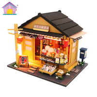 Usine de Guangzhou Hongda M914 Souvenirs d'automne Miniatures de magasin d'alimentation Maison de poupée en bois Kit de maison de poupée à faire soi-même