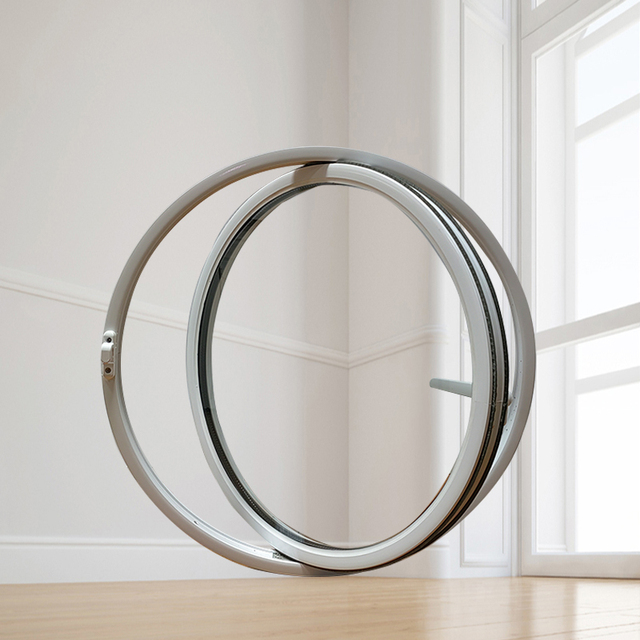 Modern Horizontal Swing Windproof Villa Aluminum Alloy Round Top Window
