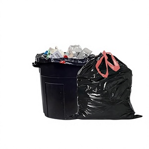 Bolsa de Basura Desechable de LDPE con Cierre de Lazo para Uso Doméstico, Bolsa de Plástico Negra de 30-33 Galones para Cocina y Jardín - Product Image 1
