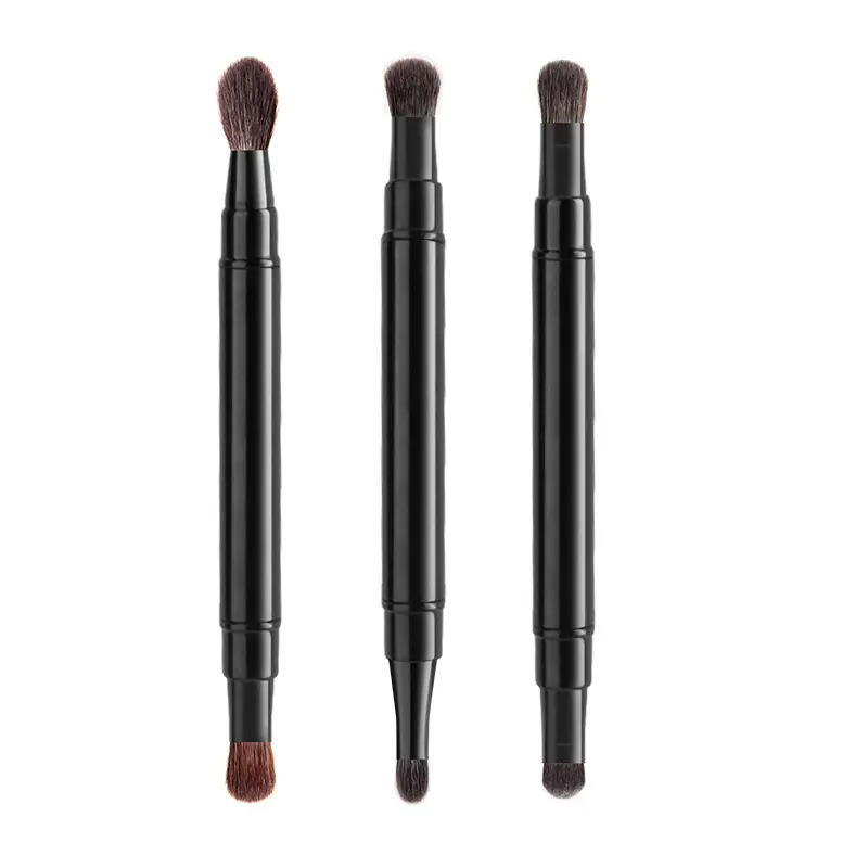 Travel Size Makeup Brush Black Multifunctional Portable High End Dual Ended Retractable Eye Single Double Ended Makeup Brush