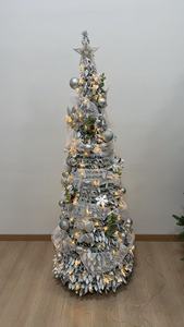 Árbol de Navidad Artificial Pre-Decorado de Lujo, Preiluminado, Plegable, Fácil de Instalar, con Luces LED, en Oferta - Product Image 6