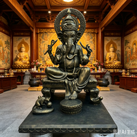 Grande statue en bronze coulé pour temple bouddhiste, statues de divinités indiennes, statues de Bouddha, statue de Ganesha en laiton à tête d'éléphant - Fabricant