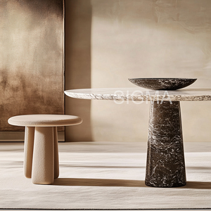 Chất lượng cao bằng đá cẩm thạch bàn ăn thiết lập sang trọng bằng đá cẩm thạch bàn ăn độc đáo - Product Image 4