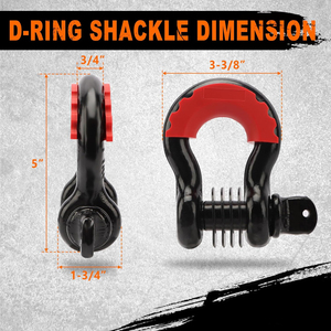 Kit de récupération avec sangle de remorquage AMBITION - Sangle de treuil de 3 po x 20 pi, anneaux en D de 3/4 po, manilles de 2 po, attache de remorquage de 5/8 po - Product Image 6