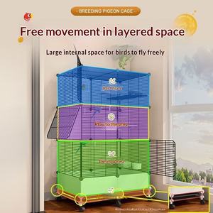 Süper Büyük Üç Katmanlı Demir Tel Papağan Kuş Kafesi, Sıçrama Önleyici Tasarım Lüks Villa Tarzı Ev Kullanımı İçin - Product Image 3