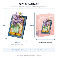 Mini blocs de construction, cadre floral, 4 styles, art mural 3D, bouquet DIY, jouet cadeau pour enfants et adultes de 6 ans et plus