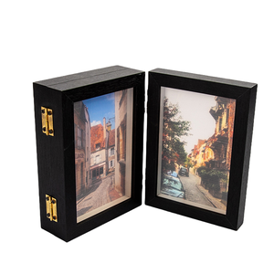 Bán buôn có thể gập lại bằng gỗ khung ảnh 4x6 5x7 MDF đôi và ba pcs Pet gia đình hình ảnh Tabletop hiển thị - Product Image 5