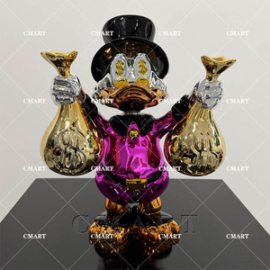 Bolsa de Dinero de Alta Calidad, Personalizada, Color Negro, con Diseño de Pato Donald Cromado, para Esculturas Artísticas y Modelos - Product Image 6