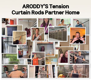 ARODDY-Barre de rideaux pour la cuisine, 1-2.2m, pour la maison, <span class=keywords><strong>dressing</strong></span> Fer, division rapide, ouverture libre - Product Image 6