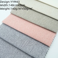 Tissu d'ameublement 100% polyester teint en fil, respirant, imperméable, aspect lin, pour canapé et textile de maison