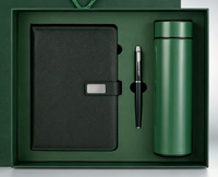 Ensemble cadeau de carnet en cuir d'entreprise avec thermos à LED, logo personnalisé, journal de luxe, boîte cadeau promotionnelle avec stylo