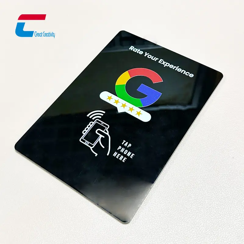 Programmable 13.56mhz Acrylic NFC Google Review Sign NTAG 213 Google NFC Plate