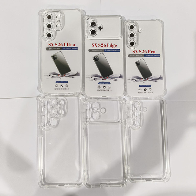 Shockproof 1.5mm Clear Phone Case for Samsung S26 Ultra S26Pro S26Edge Transparent Soft TPU Mobile Phone Cover
