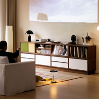 Meuble TV en bois massif de style vintage, meuble de rangement intégré pour salon, idéal pour les petits appartements