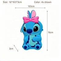 Sac bandoulière en silicone motif Stitch mignon avec nœud, sac à bandoulière portable pour enfants et filles, mini sac à bandoulière pour femmes pour le rangement quotidien