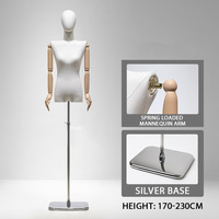 Mannequins de couture femme ajustables, buste supérieur en mousse et tissu, pour présentation de vêtements féminins adultes, pose debout