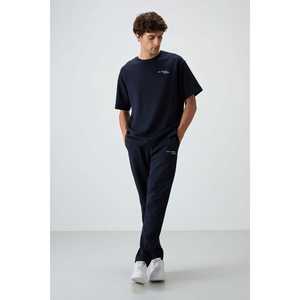 Conjunto Deportivo Azul Marino para Hombre, Algodón, Corte Holgado, Casual, Transpirable, Estilo Adulto, Simple - Product Image 5