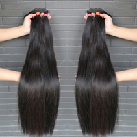 Lots de Cheveux Naturels Brésiliens Vierge Remy Grade 10A Lisses en Gros, Extensions de Cheveux Humains Bruts 100% avec Double Trame Faite à la Machine
