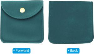 Pochettes à bijoux carrées portables avec bouton-pression, petits sacs cadeaux en velours pour bracelets, colliers, boucles d'oreilles, cadeaux pour femmes - Product Image 2