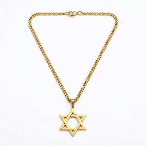 Star Pendant Necklace Stainless Steel Cuban <b>Chain</b> Gold Silver <b>Black</b> Unisex Everyday Wear - Product Image 4