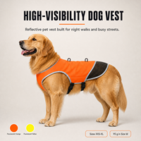 Gilet de sécurité pour animaux de compagnie pour les promenades nocturnes, gilet réfléchissant pour chien à haute visibilité avec bandes réfléchissantes à 360° et deux boucles lumineuses, sangle à dégagement rapide