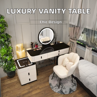 Luxe moderne minimaliste petite Table de maquillage miroir éclairé luxe nordique chambre coiffeuse intelligente sans fil maison salon