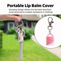 Porte-clés brillant à lèvres personnalisé avec logo OEM, breloques porte-gloss portables en silicone souple, porte-clés brillant à lèvres OEM/ODM