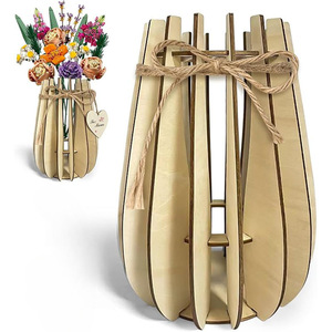Support de vase en bois, support de fleurs de table, matériau naturel, décoration de bureau, cadeau pour la Saint-Valentin - Product Image 5