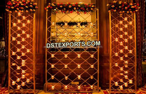 Escenario de Boda con Paredes de Velas en Londres, Escenario de Boda de Ensueño, Paredes de Velas Metálicas, Elegante Escenario de Recepción, Paredes Traseras de Velas - Product Image 3