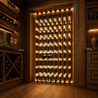 Porte-vin mural moderne en acrylique, support à vin suspendu personnalisé avec éclairage pour bar à domicile, cave à vin