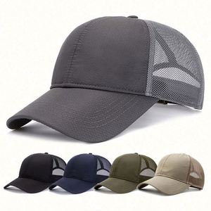Gorra de béisbol deportiva al por mayor, de 6 paneles, de color liso, transpirable, de malla, de secado rápido para verano - Product Image 1
