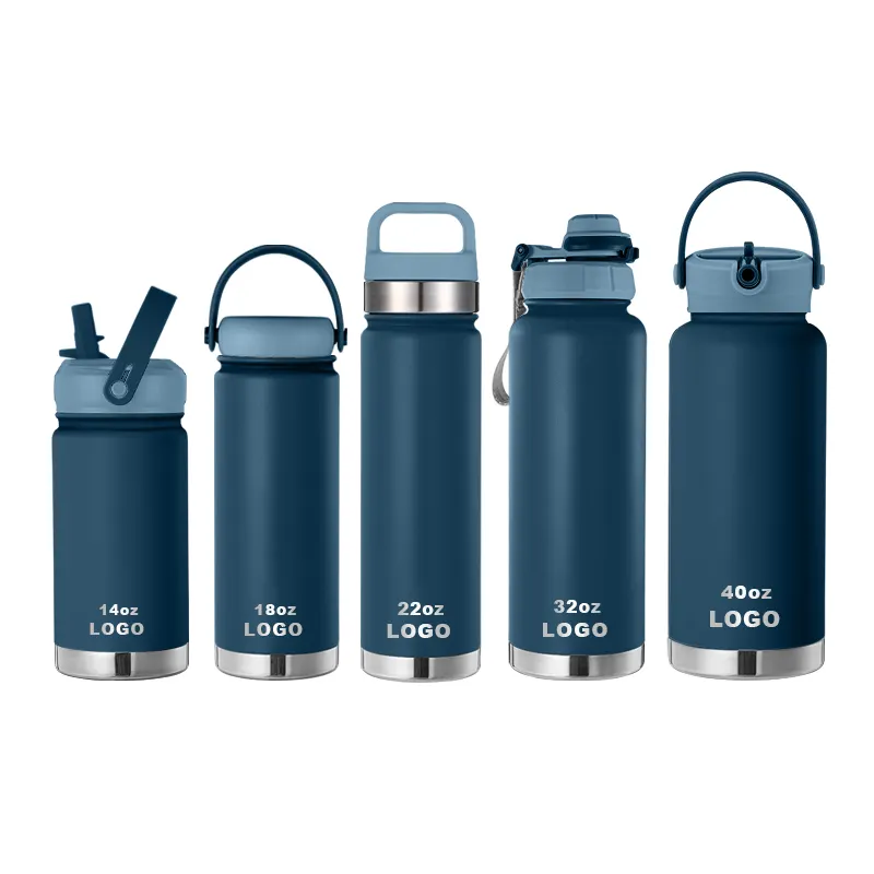 32oz new design Double Wall Wide Mouth Stainless Steel Water Bottle with Straw Sports Canteen Great for Hiking & Biking