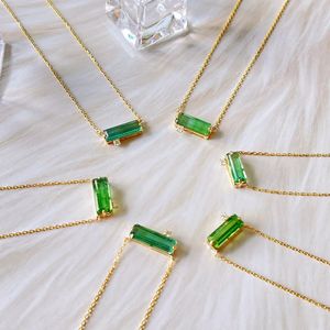 Collar de Oro Puro de 18k con Turmalina Natural de Estilo Minimalista Xinfly - Product Image 5