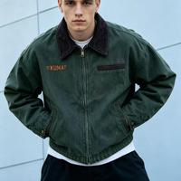 Veste Detroit rétro en velours côtelé à col simple, coupe ample, style workwear, bomber Detroit