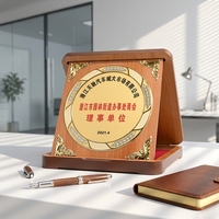 HDY personnalisé de haute qualité en bois Souvenir Plaque de récompense Médaille en métal à l'intérieur avec boîte pour les cadeaux d'exposition commerciale