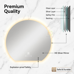 Miroir de salle de <span class=keywords><strong>bain</strong></span> à écran tactile personnalisable, sans cadre, miroir mural intelligent pour salle de <span class=keywords><strong>bain</strong></span>, miroir en verre HD anti-buée avec bord poli pour la décoration de la maison - Product Image 2