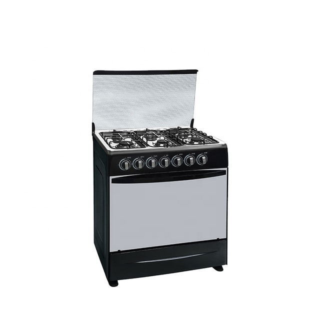 5 Burner Stove Oven Combo, Heavy Duty Stainless Steel Gas Cooking Range for Commercial & Large Family Kitchen Use