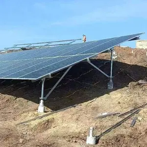 Ground Mount Solar Racking System Steel Bracket Solar Panel Installation Photovoltaic Ground Support Excellent Installation