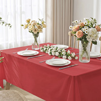 Lot de 12 nappes en plastique jetables, rectangulaires, 54 x 108 pouces, rouge
