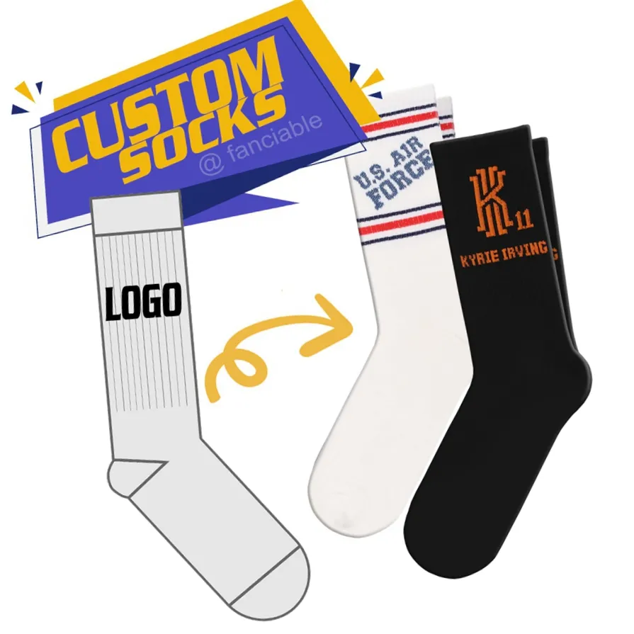 Бесплатные образцы дизайна собственного логотипа под заказ Оптовые носки высокого качества под заказ носки