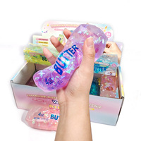 Nouveau style – Jouet anti-stress transparent scintillant en forme de bâton de beurre, jouet sensoriel souple et irisé pour soulager l'anxiété