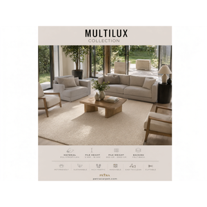 Alfombra de Polipropileno Petra Multilux 10231 Color Crema, Lavable a Máquina, Apta para Mascotas, Recortable, para Dormitorio, Sala de Estar, Suave - Product Image 2