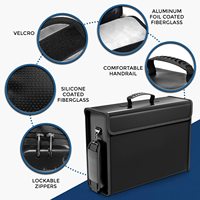 Sac à main porte-documents à bandoulière en fibre de verre enduit de silicone imperméable à l'eau pour ordinateur portable, bijoux ignifugé