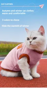 לוגו מותאם אישית 100% כותנה בגדי חתולים חמים ל-4 עונות מעיל אפוד לחתול עם בגדי חורף יוקרתיים לחתול קטן