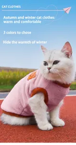 Op Maat Gemaakte Logo 100% Katoen Warme Kat Kleding Voor 4 Seizoenen Kat Vest Jas Met Kleine Kat Luxe Winterkleding