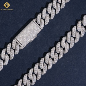 Collar de Cadena Cubana de Moissanita VVS de Plata 925 con Baño de Rodio para Hombre, Joyería Hiphop Premium al por Mayor - Product Image 4