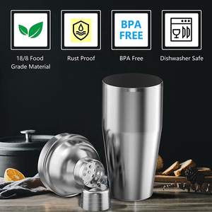 Outils de mixologie pour barman avec logo personnalisé Shaker de fond lesté Shaker à cocktail <span class=keywords><strong>Boston</strong></span> en acier inoxydable - Product Image 6