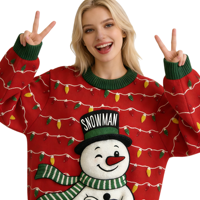 Pull de Noël moche personnalisé 2026 pour couple, tricoté, unisexe