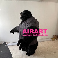 Costume gonflable en peluche, Costume de mascotte gonflable, Costume de gorille gonflable noir
